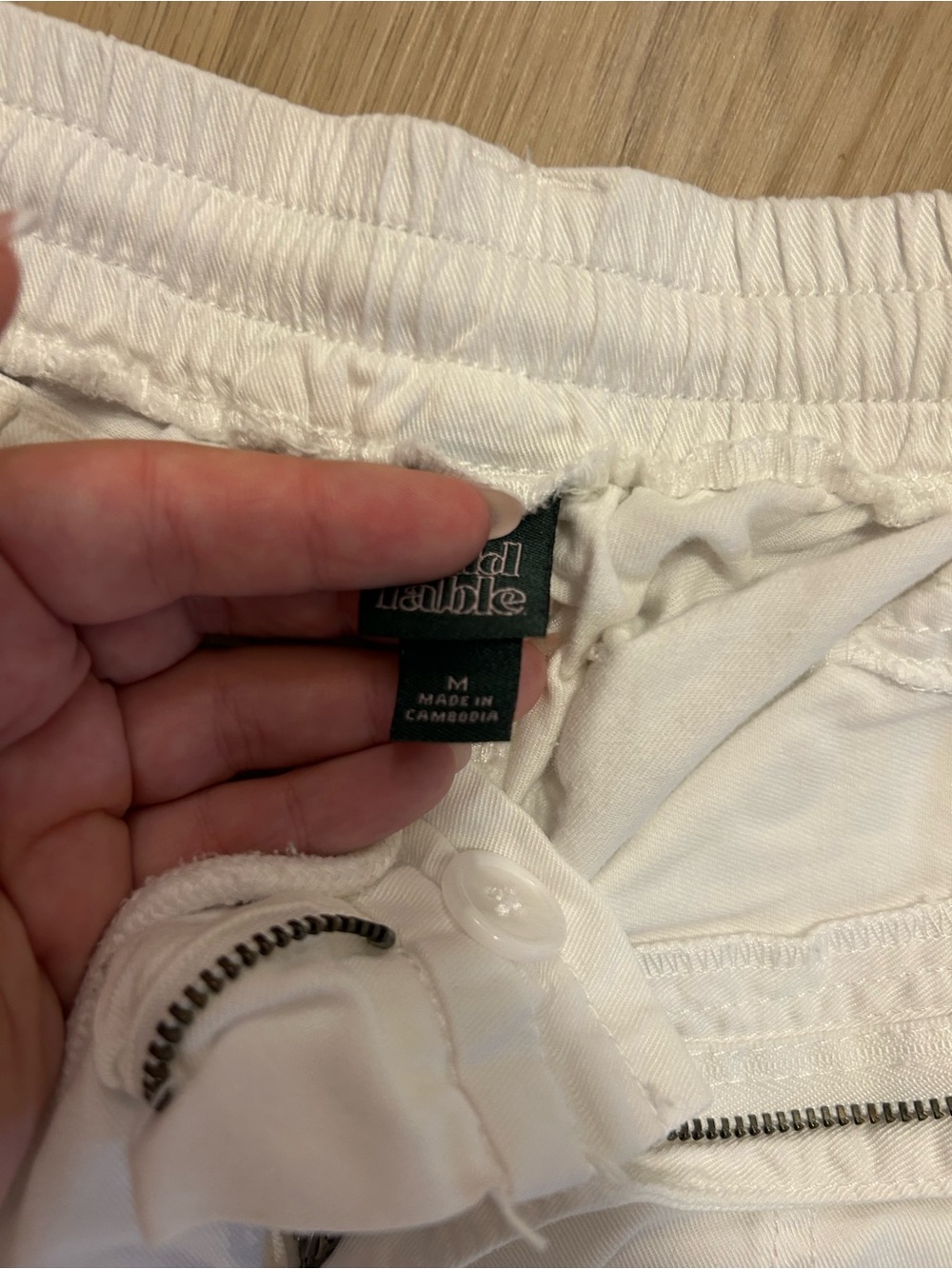 Target White Elastic Waist Shorts with Button Front